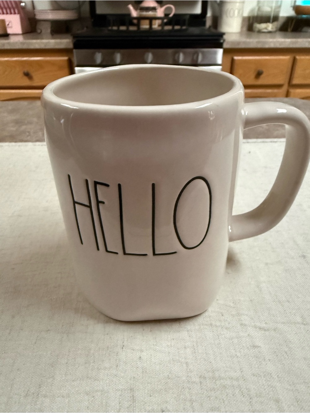 Rae Dunn White "HELLO" Ceramic Coffee Mug - Home Dining